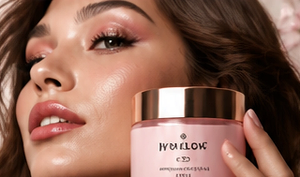 Skincare serum and natural beauty portrait
